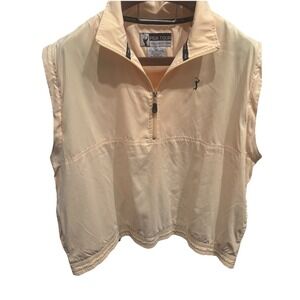 PGA XXL Tour Collection Mens  1/4 Zip Golf Vest Jacket  Light Yellow Zip Pockets